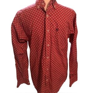 Ariat mens XS red with blue logo cowboy rodeo western